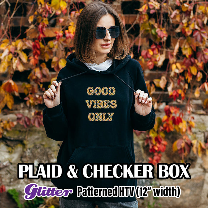 Plaid Checker Box Glitter Pattern