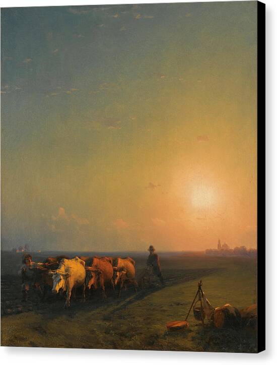 Ploughing The Fields, Crimea - Canvas Print