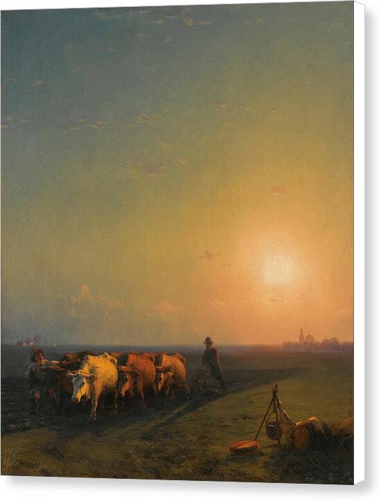 Ploughing The Fields, Crimea - Canvas Print