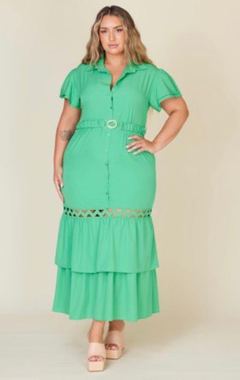 Plus Size Solid Maxi Dress