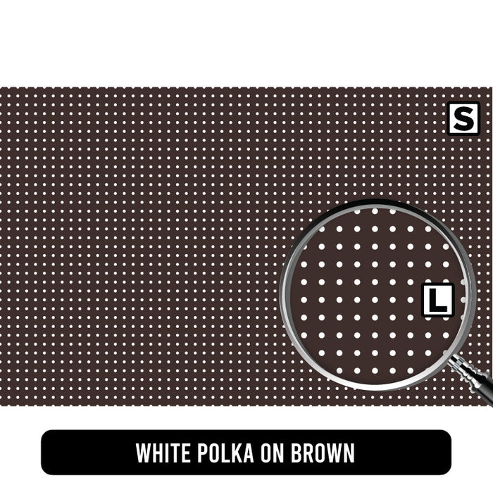 White Polka on Brown