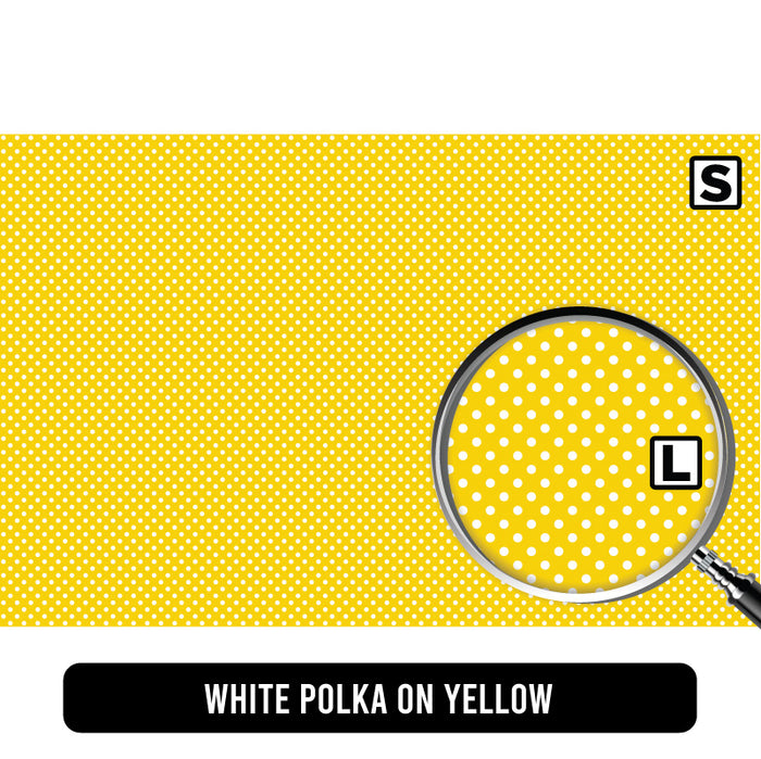 White Polka on Yellow