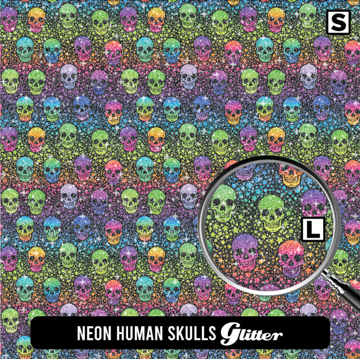Neon Human Skulls