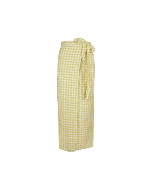 PRISM MIDI SKIRT LIME GINGHAM