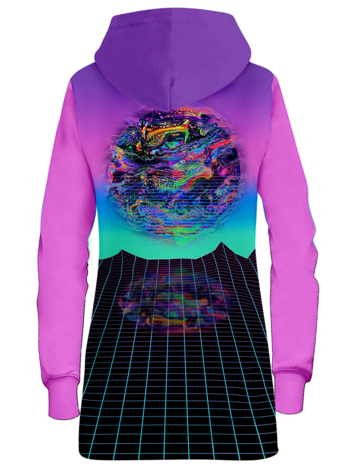 Psychedelic Outrun Hoodie Dress Psychedelic Pourhouse Epic Hoodie