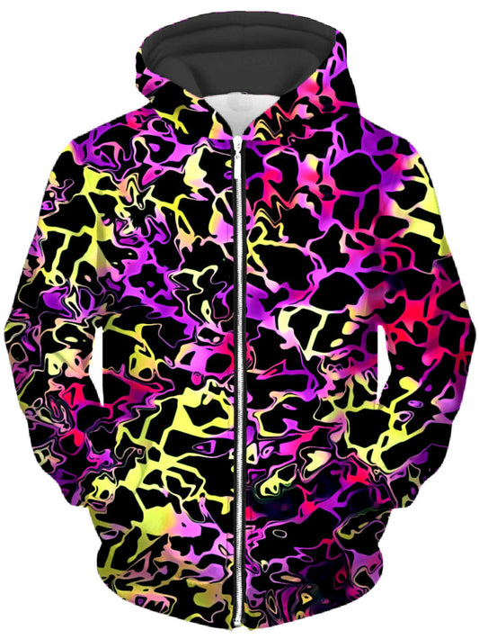 Psychedelic Rainbow Leopard Unisex Zip-Up Hoodie Big Tex Funkadelic Epic Hoodie