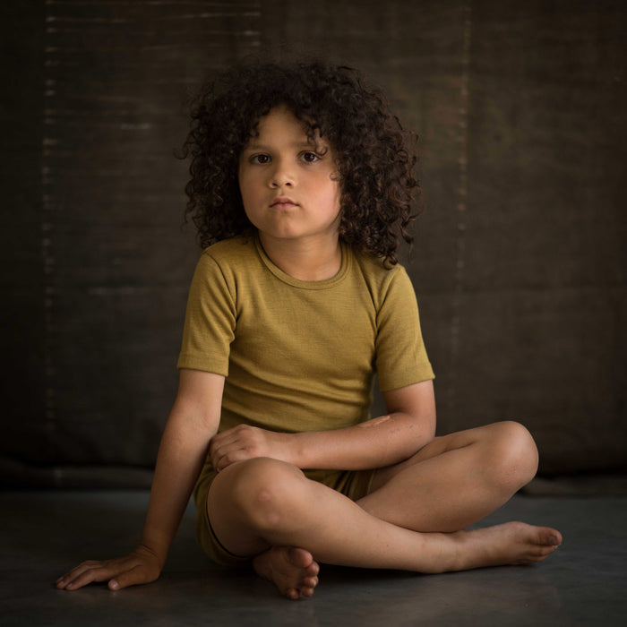 Rhea Baby & Kids Shorts - Merino Wool & Silk - Pistachio