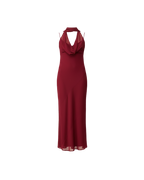 RILEY SASH DRESS MERLOT