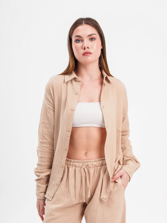 RIPPLED LINEN SHIRT