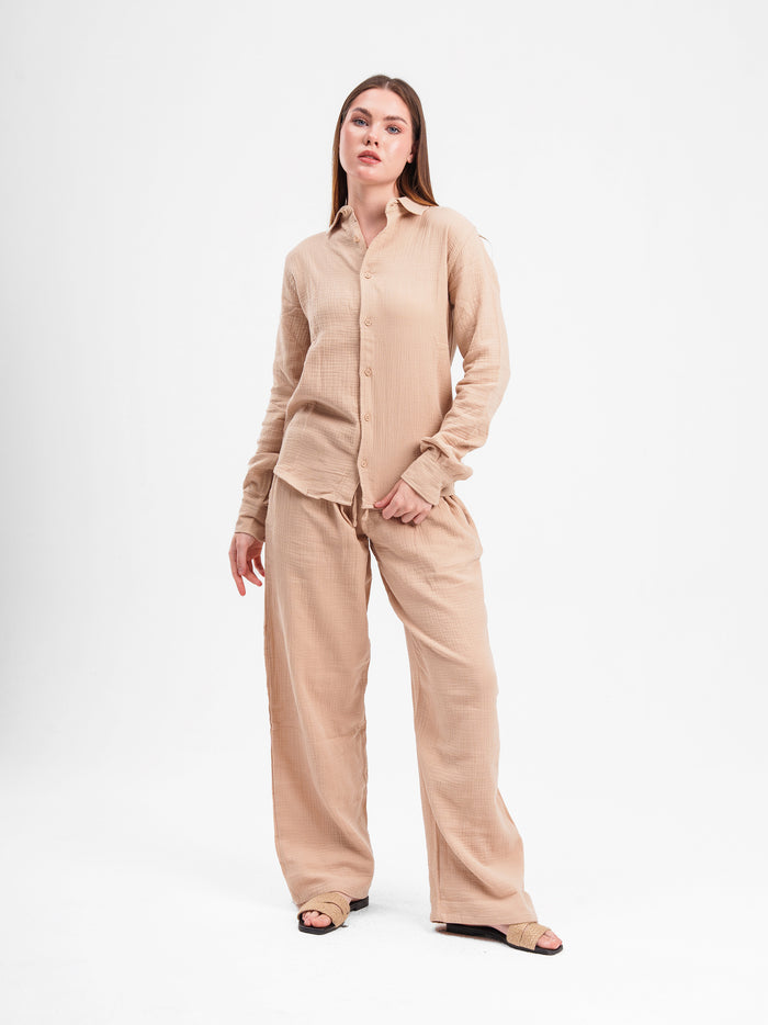 RIPPLED LINEN SHIRT