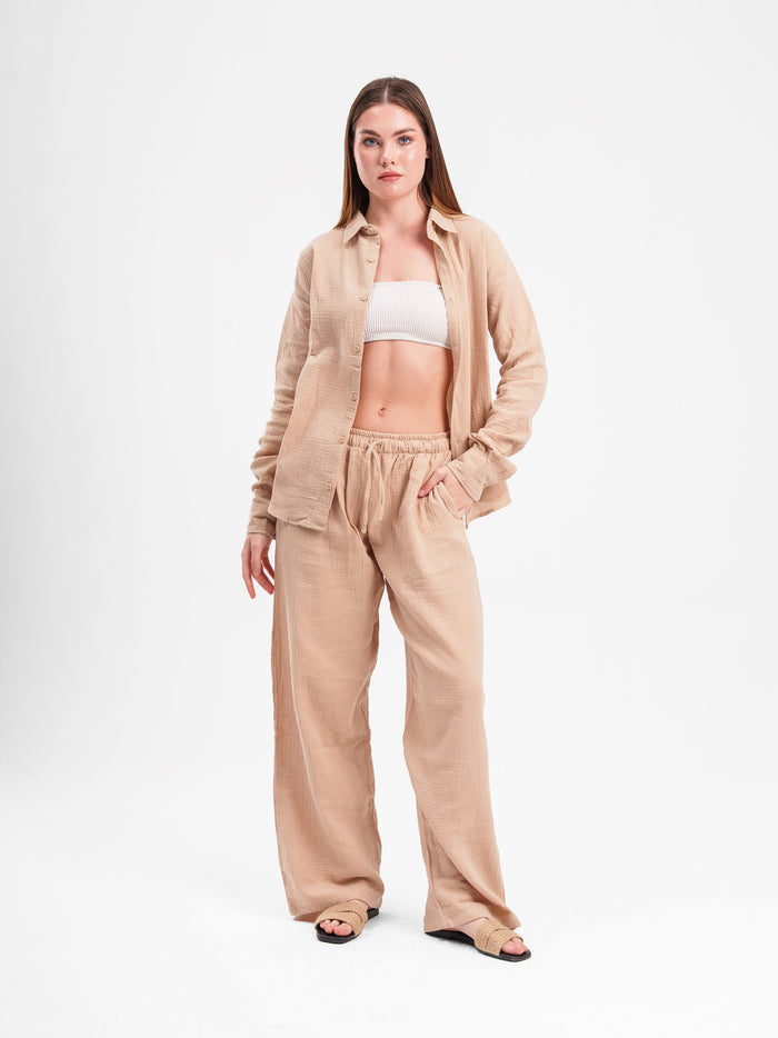RIPPLED LINEN SHIRT