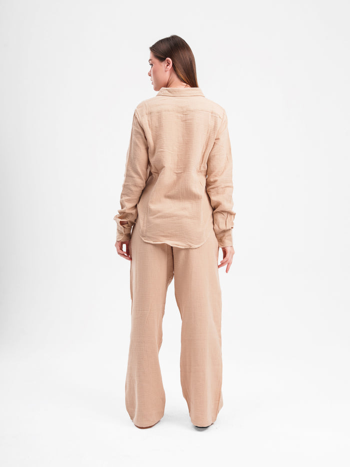 RIPPLED LINEN SHIRT
