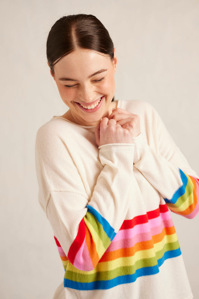 Sally Merino Cashmere Sweater in Ivory