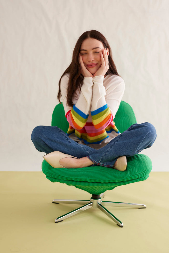 Sally Merino Cashmere Sweater in Ivory