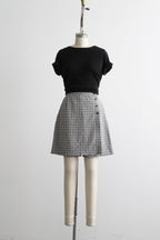 salt & pepper gingham skort