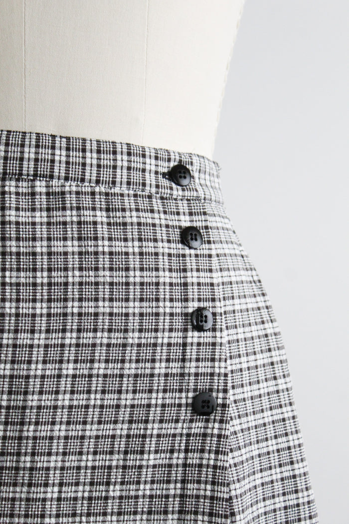 salt & pepper gingham skort