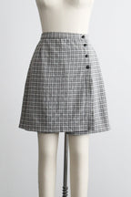 salt & pepper gingham skort