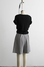 salt & pepper gingham skort