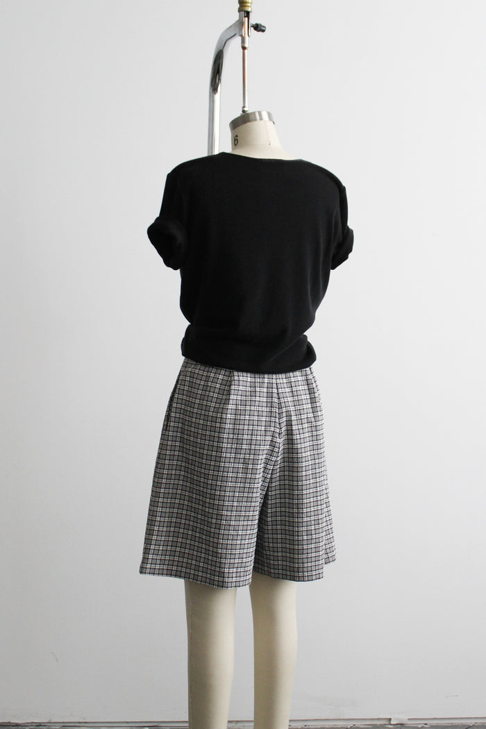 salt & pepper gingham skort