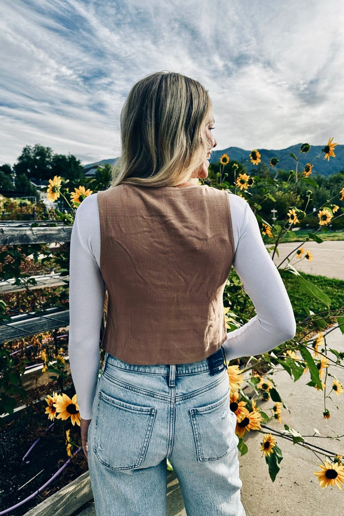 Sandswept Linen Vest - FINAL SALE