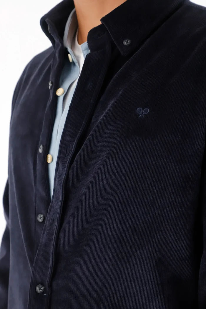 Shirt in 100% linen blue for men