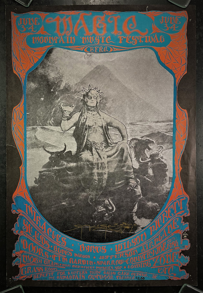 AUCTION - AOR-2.319 - Magic Mountain Fest  - 1967 Poster - Mouse Signed - Mt. Tam Amphitheater - Very Good-296756-181093
