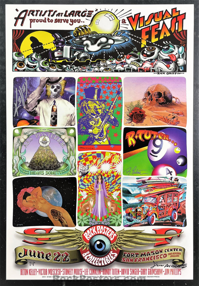 AUCTION - Artist At Large - A Visual Feast - 1996 Poster - Mouse Kelley Tuten Signed - Near Mint Minus-297554-181105