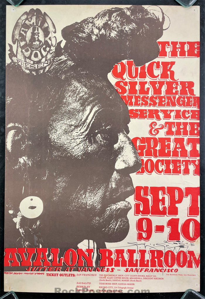 AUCTION - FD-25 - Quicksilver Messenger - 1966 Poster - Mouse Signed - Avalon Ballroom - Very Good-296766-181107