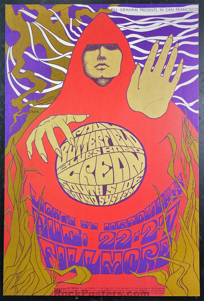 AUCTION - BG-79 - Cream Butterfield Blues - 1967 Poster -  Fillmore - Near Mint Minus-329760-198844