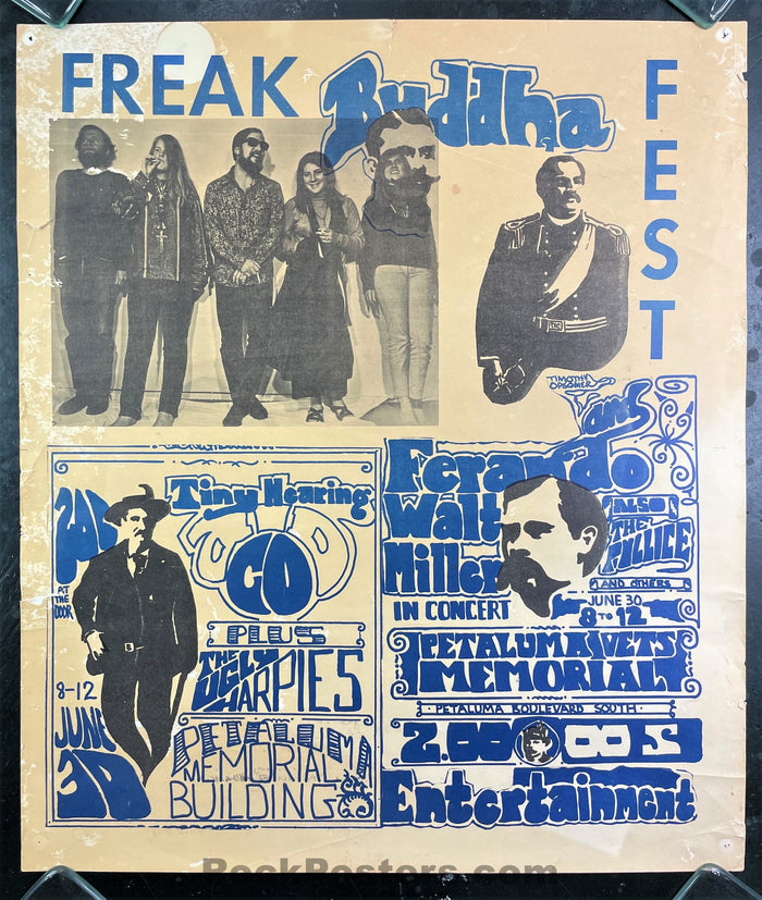 AUCTION - Psychedelic - Freak Buddha Fest - 1967 Poster - Petaluma - Very Good-325750-198872
