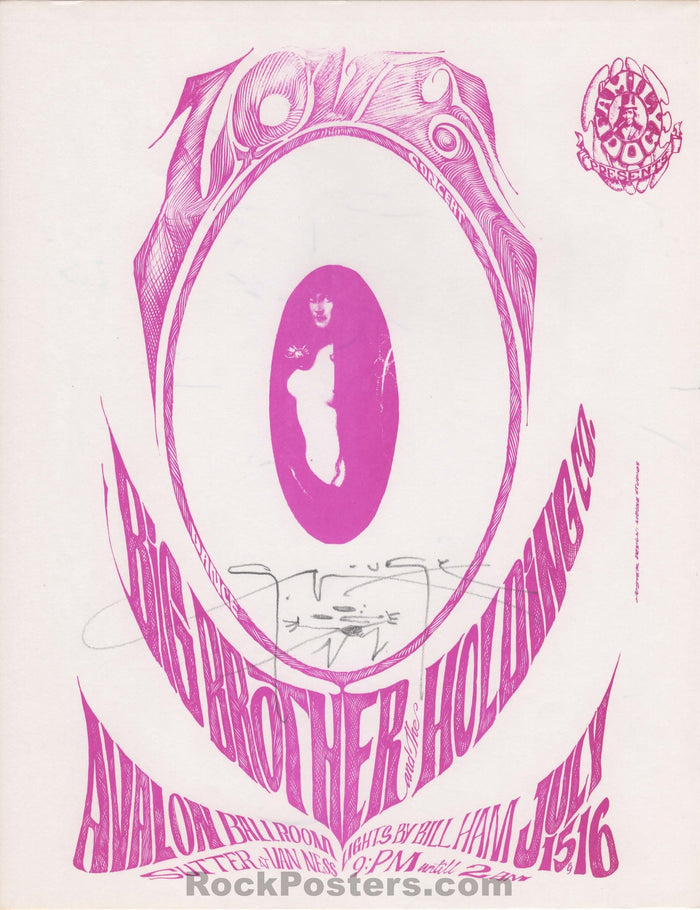 AUCTION - FD-17A  - Love Big Brother Janis - Mouse Signed - 1966 Handbill - Near Mint-326739-198892
