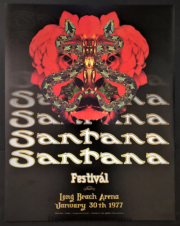 AUCTION - Santana - Randy Tuten/David Singer - Long Beach - 1977 Poster - Excellent-324271-199105