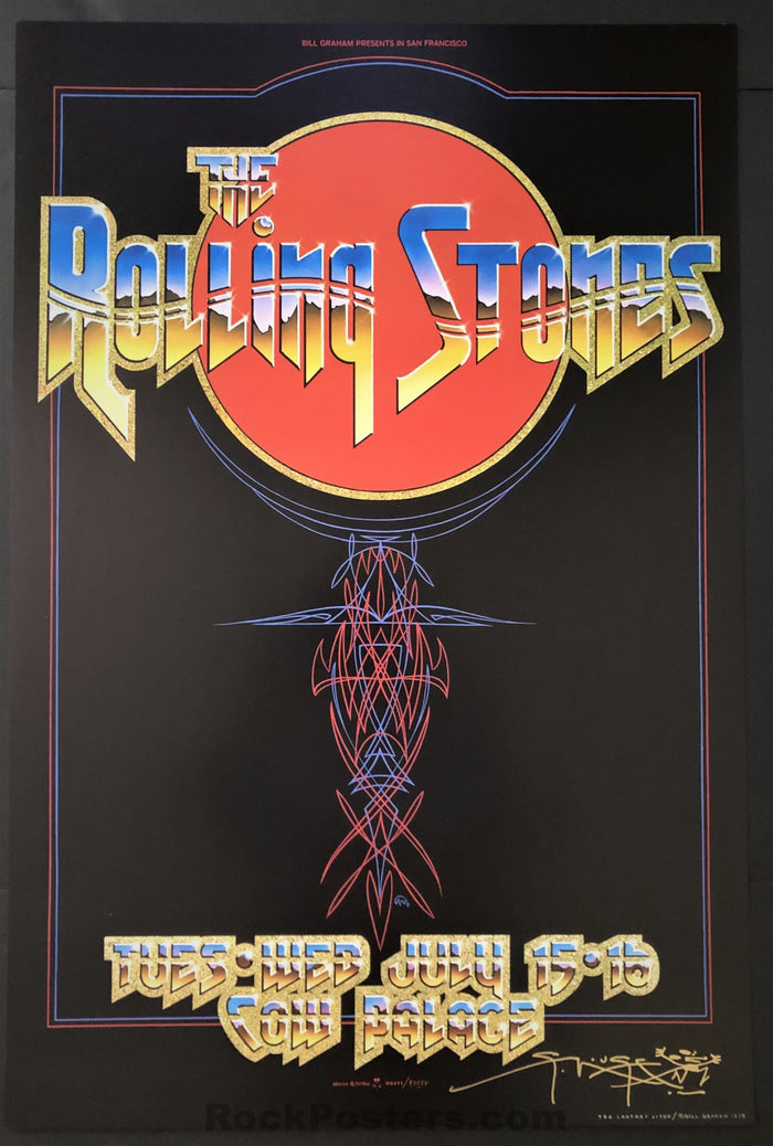 AUCTION - AOR-4.41 - Rolling Stones - 1975 Poster - Stanley Mouse Signed - San Francisco - Mint-324274-199113