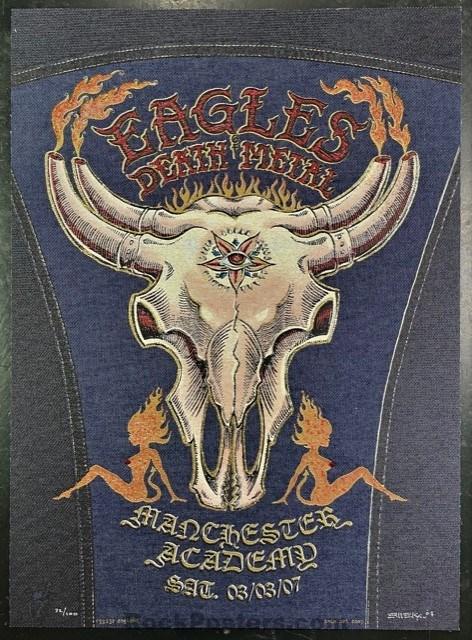 AUCTION - Emek - Eagles of Death Metal Manchester '07 - 1st Edition Denim Poster - Mint-326084-199143