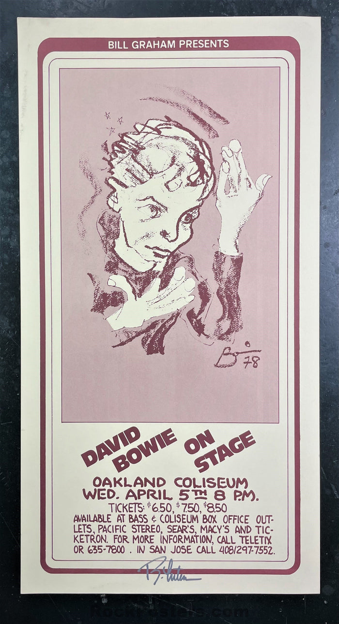 AUCTION - David Bowie - Randy Tuten Signed - 1978 Poster - Oakland Coliseum - Near Mint Minus-332918-199162