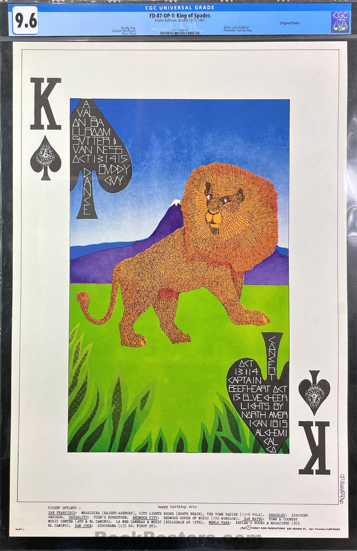 AUCTION - FD-87 - Buddy Guy Captain Beefheart - 1967 Poster - Avalon Ballroom - CGC Graded 9.6-321603-199170