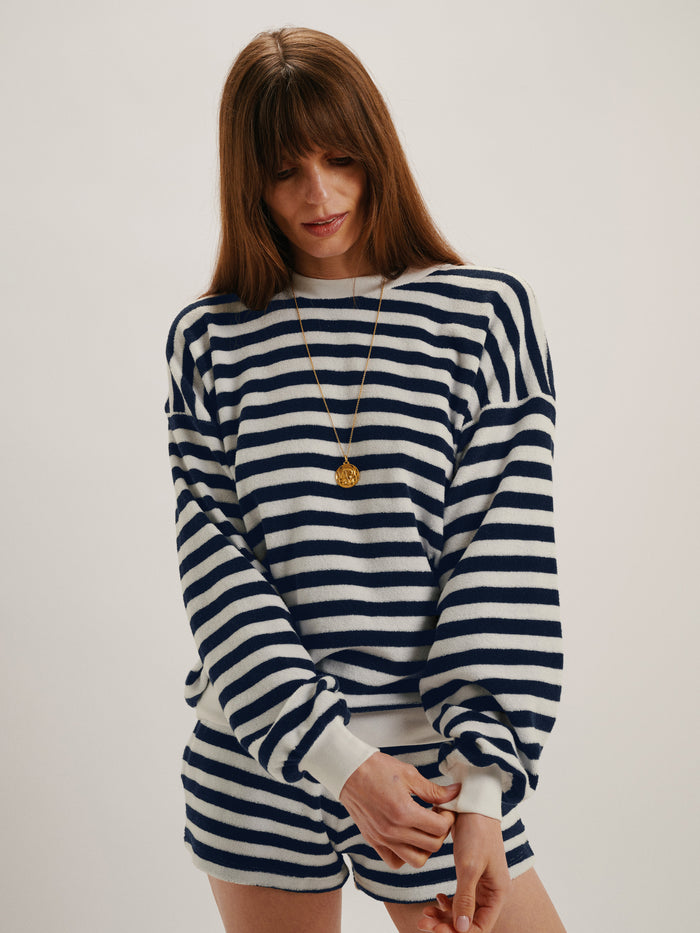 Navy-Ivory Stripe