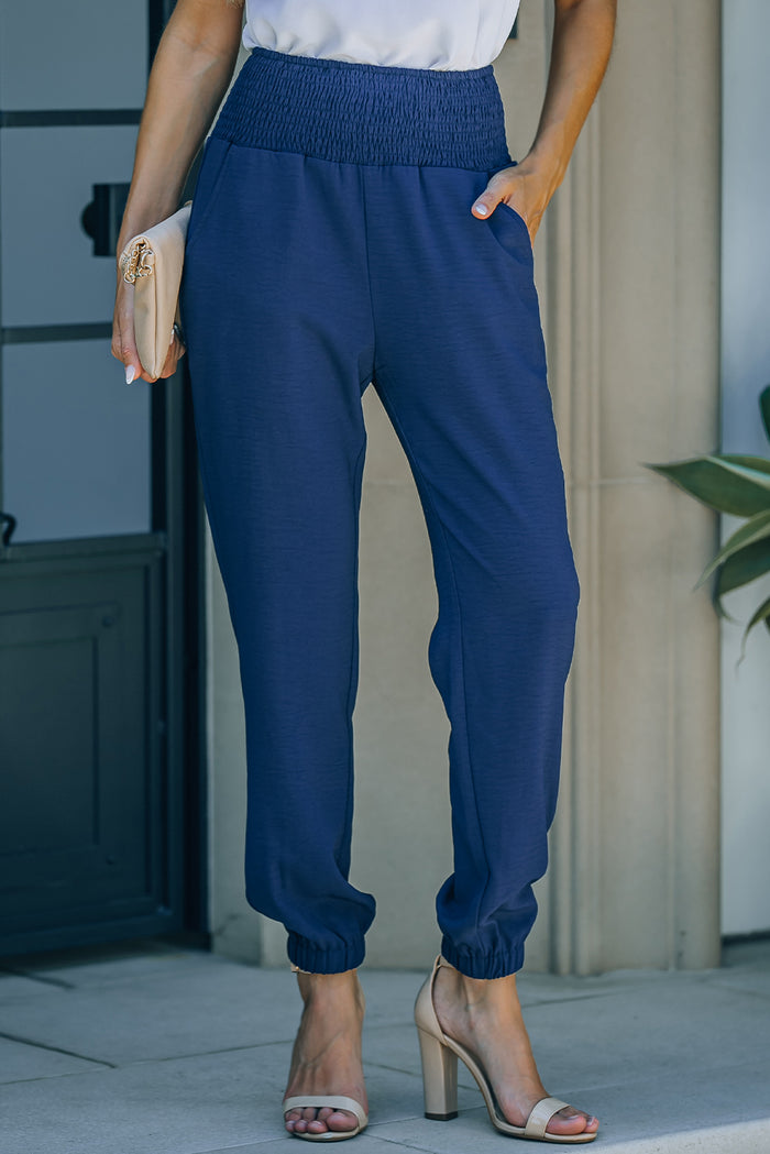 Smocked Waist Pocket Joggers - Madikfashions.com