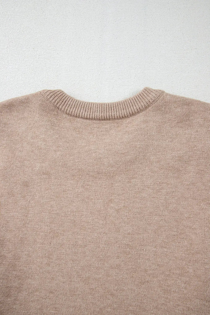 Smoke Grey Pearled Drop Shoulder Plus Size Sweater - Size/Plus Sweaters & Cardigans