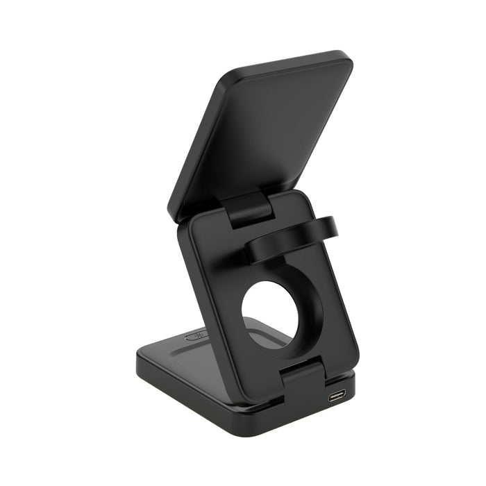 Snug 3-In-1 Magnetic Wireless Travel Charger 15W - Black (SNWI-3IN1TRV-BK)
