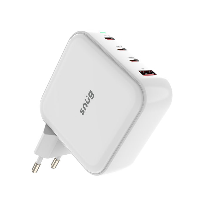 Snug 4 Port PD GaN Wall Charger 100W - White (SNPW-4PORT100-W)