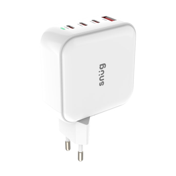 Snug 4 Port PD GaN Wall Charger 100W - White (SNPW-4PORT100-W)