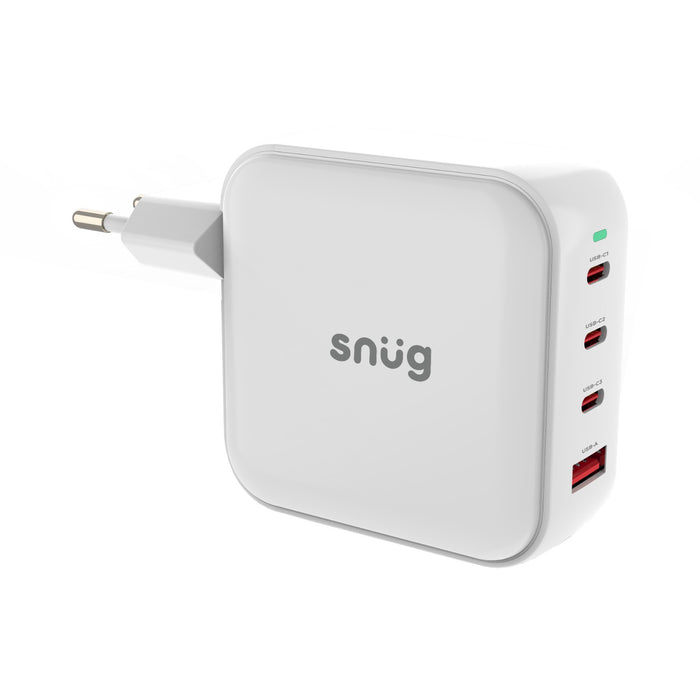 Snug 4 Port PD GaN Wall Charger 100W - White (SNPW-4PORT100-W)