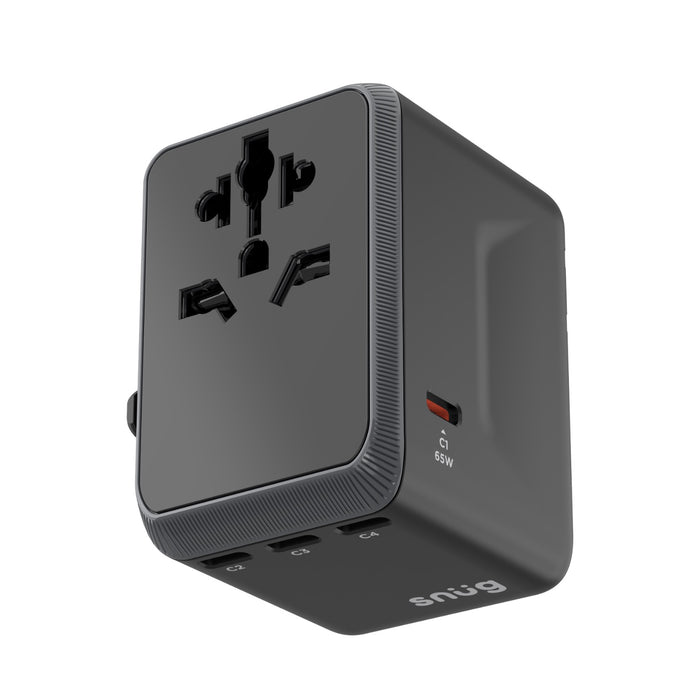 SNUG 5 Port Universal Travel Adapter - 65W - Black (SNPW-UNI65W-B)