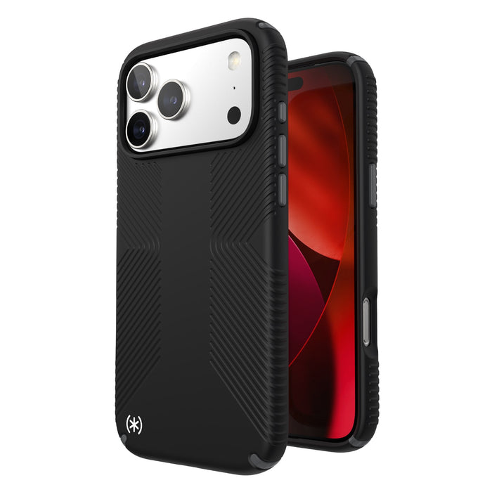 Speck Presidio2 Grip MagSafe Case - Apple iPhone 17 Pro Max - Black & Slate Grey (SPK150985-D143)