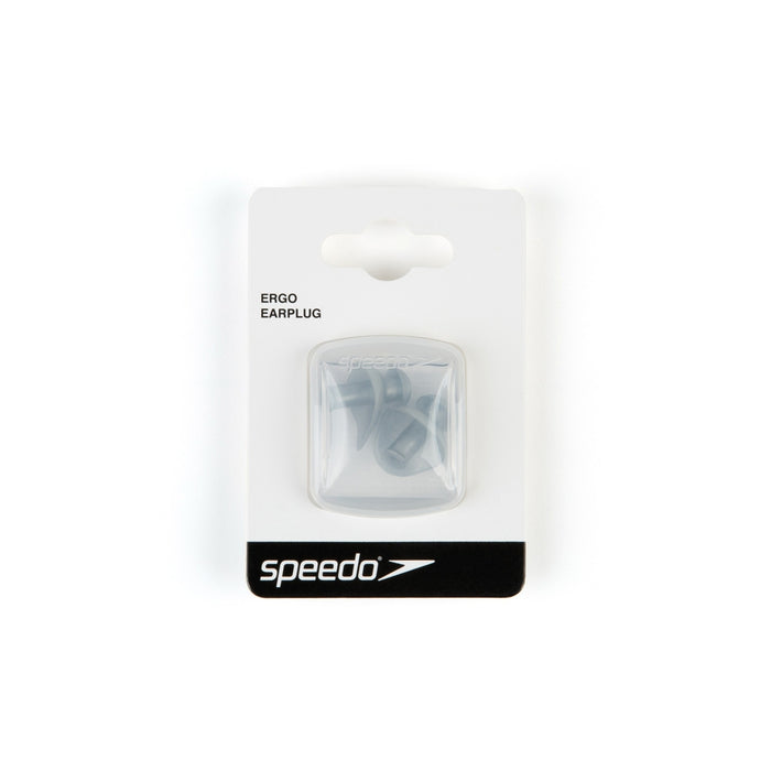 Grey Speedo Ergo Earplugs, soft silicone ear protection for swimming or noise reduction.