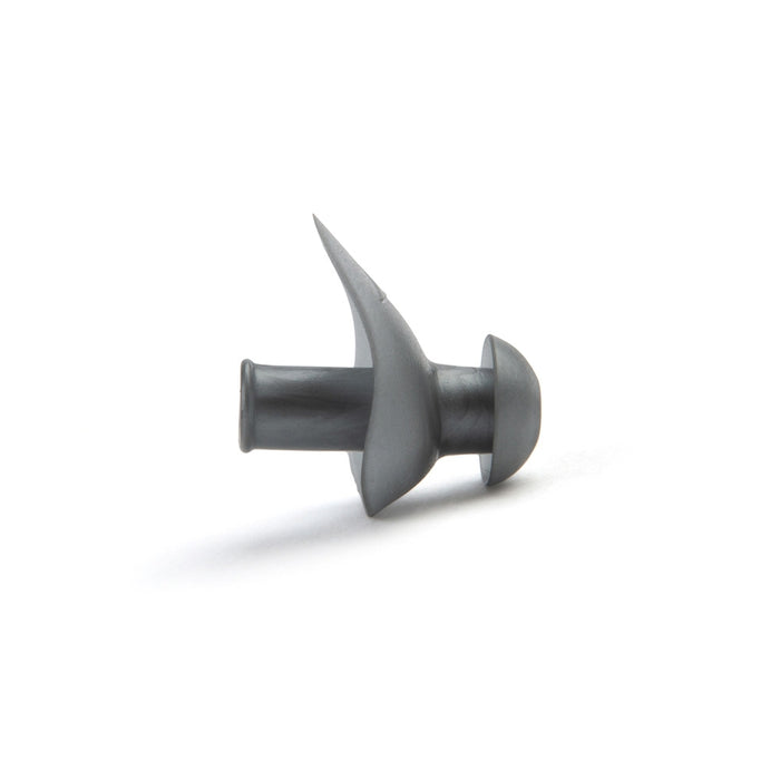 Grey Speedo Ergo Earplugs for swimming, made of soft, comfortable material to block water and noise, designed for secure fit.