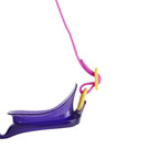 Purple Speedo Futura Classic Junior Goggle showing clear lenses and adjustable strap for kids' swimming.