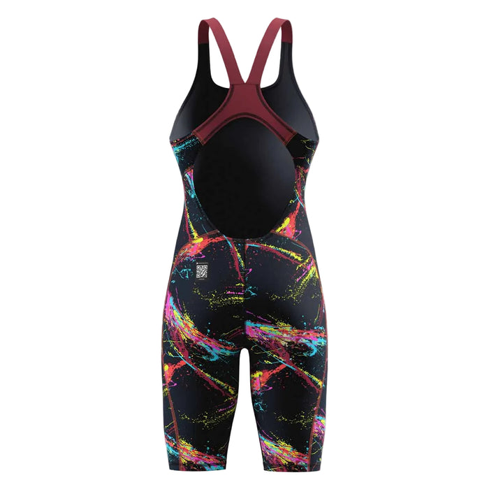 Speedo Girls Fastskin HyperSpark Printed Openback Kneeskin - Electric Strata Ml