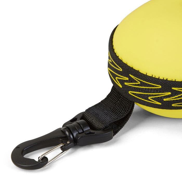 Speedo goggles storage case in safety yellow, protective case designed for storing and protecting Speedo swim goggles.